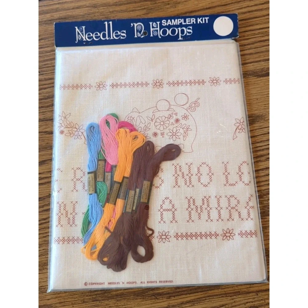 New Vintage Sealed Needles 'N‎ Hoops Sampler Kit No 184 To Be Rich 9